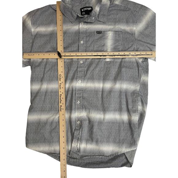 Zoo York Men’s XXL Short Sleeve Button-Up Shirt White Black Striped Casual Top - Picture 8 of 10